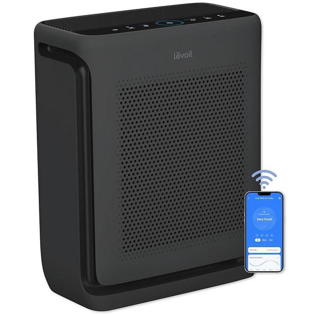 LEVOIT Air Purifiers for Home Large Room Up to 1900 Ft² in 1 Hr with Washable Filters, Air Quality Monitor, Smart WiFi, HEPA Filter Captures Allergies, Pet Hair, Smoke in Bedroom, Vital 200S-P, Black