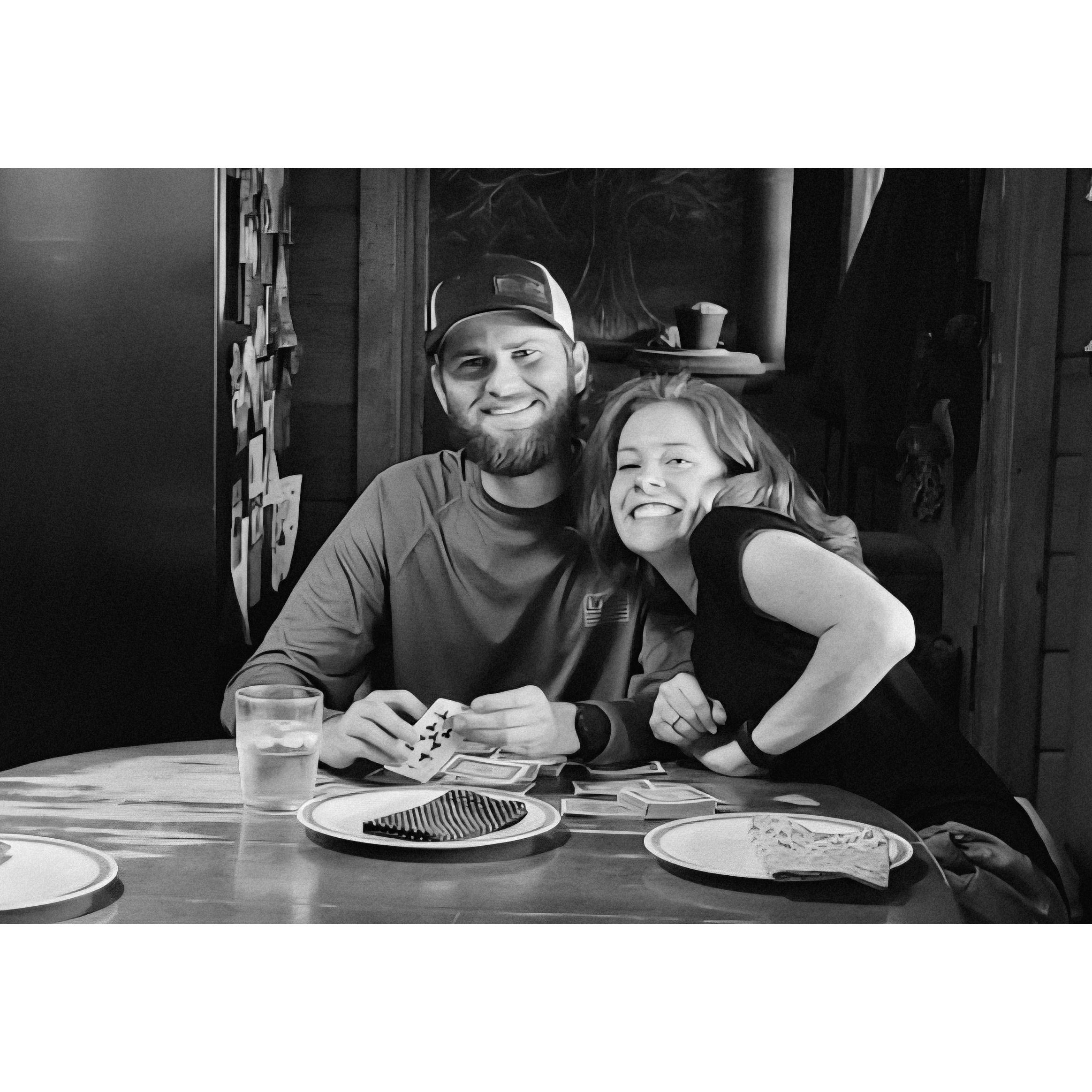 Our Birthdays are just three days apart, so last year we celebrated 26 together in Newberry Springs with dinner and a game night with family.