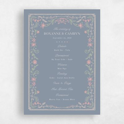 Perwinkle Gray, Grey Wedding Program - Maglorie