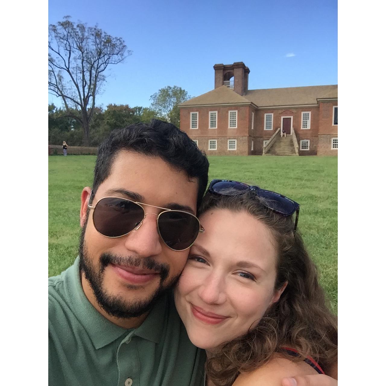 Returning to the Wine and Oyster Festival at Stratford Hall where they first met -- this time, as a couple. They said I love you that day.
