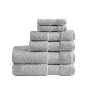 Turkish 100% Cotton 6pc Absorbent Ultra Soft Bath Towel Set in GRAY or SILVER