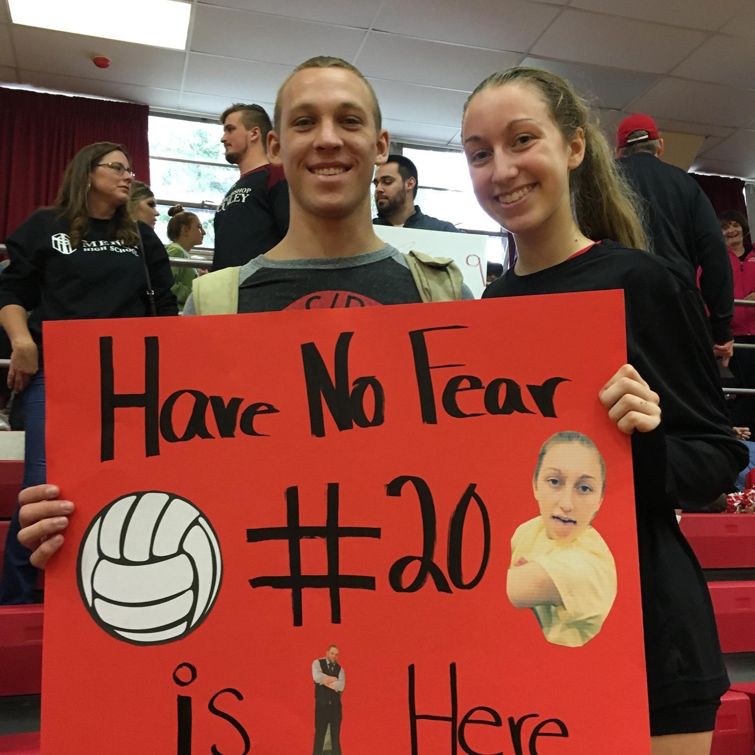 First of many visits to Mercy High School - Homecoming volleyball game
