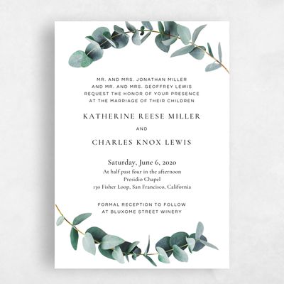 Green Greenery Wedding Invitation - Galata Vine