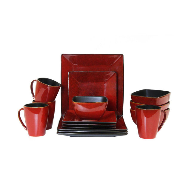 Elama Harland Loft 16 Piece Modern Premium Stoneware set