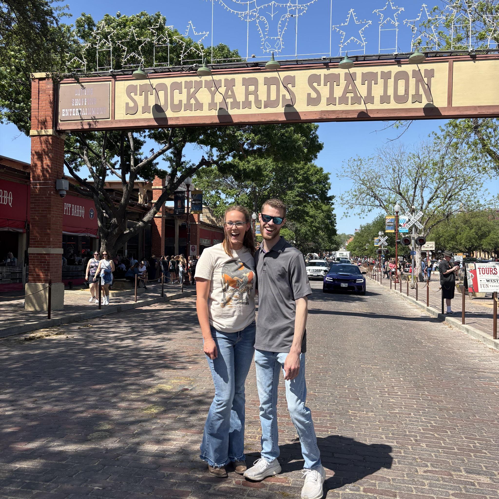 First time in Texas together, went to the Stockyards and a rodeo at Globe Life Field