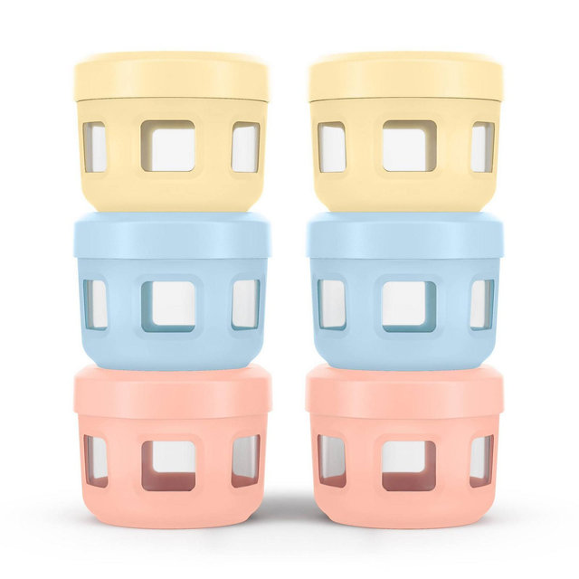 Ello 12pc Glass Condiment Food Storage Containers Multicolor Pastels