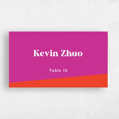 Fuchsia, Pink Wedding Place Card - Zesty