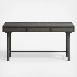 Granger 3-Drawer Oak Desk with Outlet