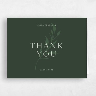 Green Fall Wedding Thank You - Aneci Landscape