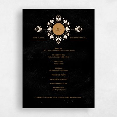 Black Wedding Program - Montavilla