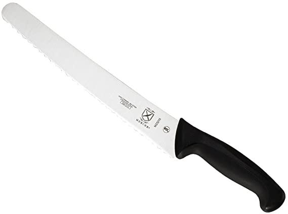 Mercer Culinary Millennia Bread Knife, 10-Inch Wavy Edge Wide, Black