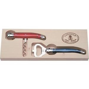 Jean Dubost Red & Blue Corkscrew And Bottle Opener Set