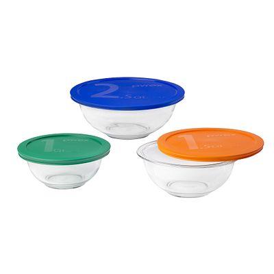 Pyrex®6-piece Mixing Bowl Set with Assorted Lids