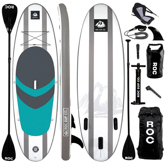 Roc Inflatable Stand Up Paddle Boards with Premium SUP Paddle Board Accessories, Wide Stable Design, Non-Slip Comfort Deck for Youth & Adults