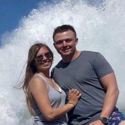 First Trip to Kauai, Hawaii together. This photo was taken standing on Queen's Bath.