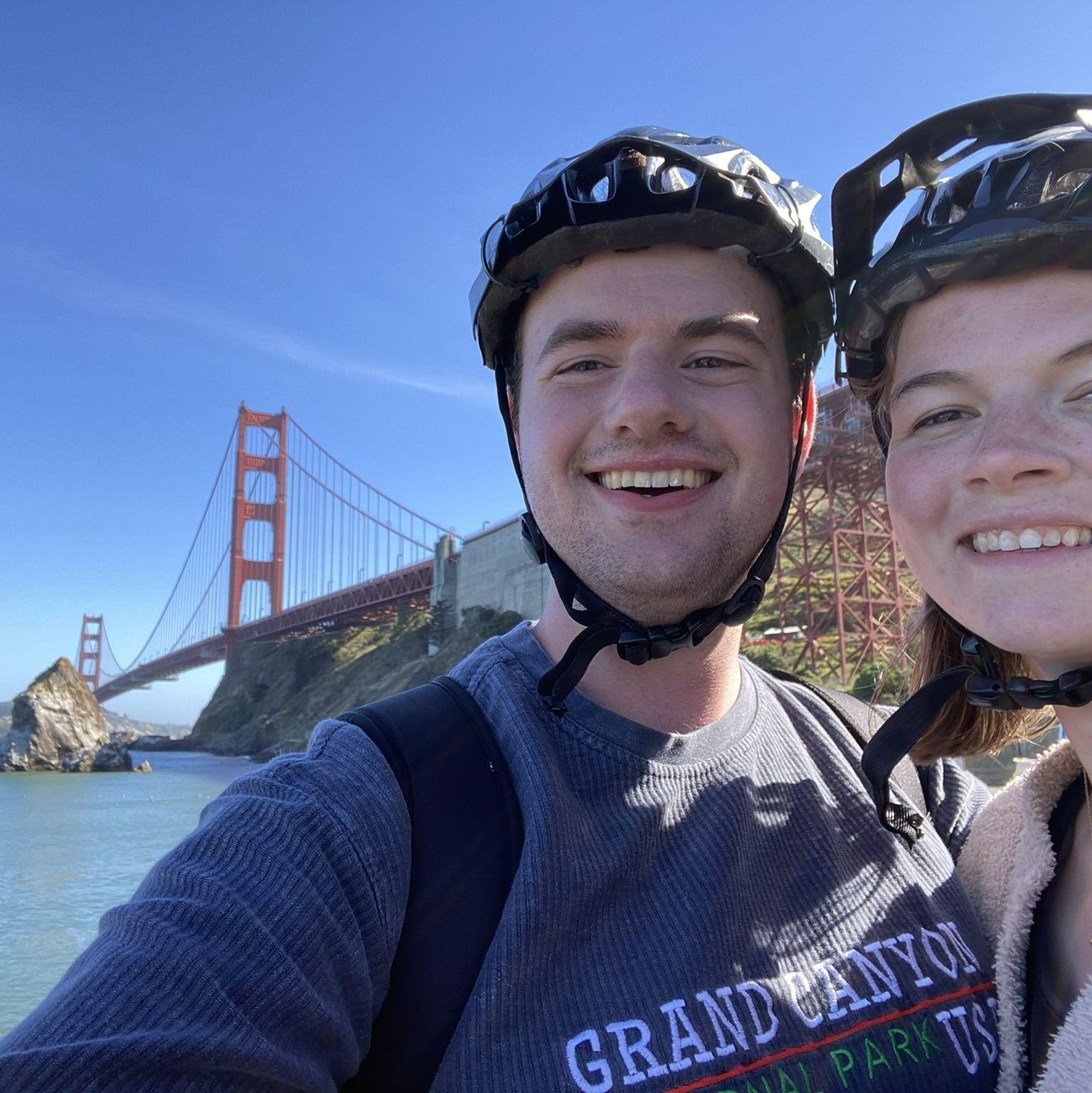Right after biking across the Golden Gate Bridge