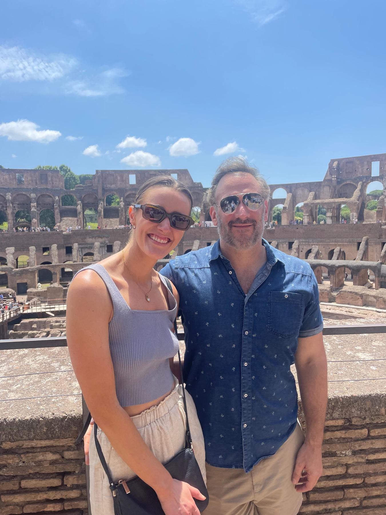 Photo from the Coliseum before the 10-day cruise where our families met for the first time