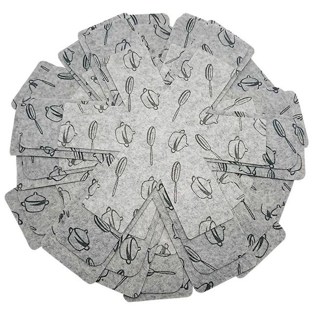 Hulless Pot & Pan Protectors 12 Pcs Pots and Pans Dividers Pad to Prevent Scratching, Anti-Slip Pans Separator, for Protecting and Separating Pots and Pans, Size 15"/14"/10" Diameter.