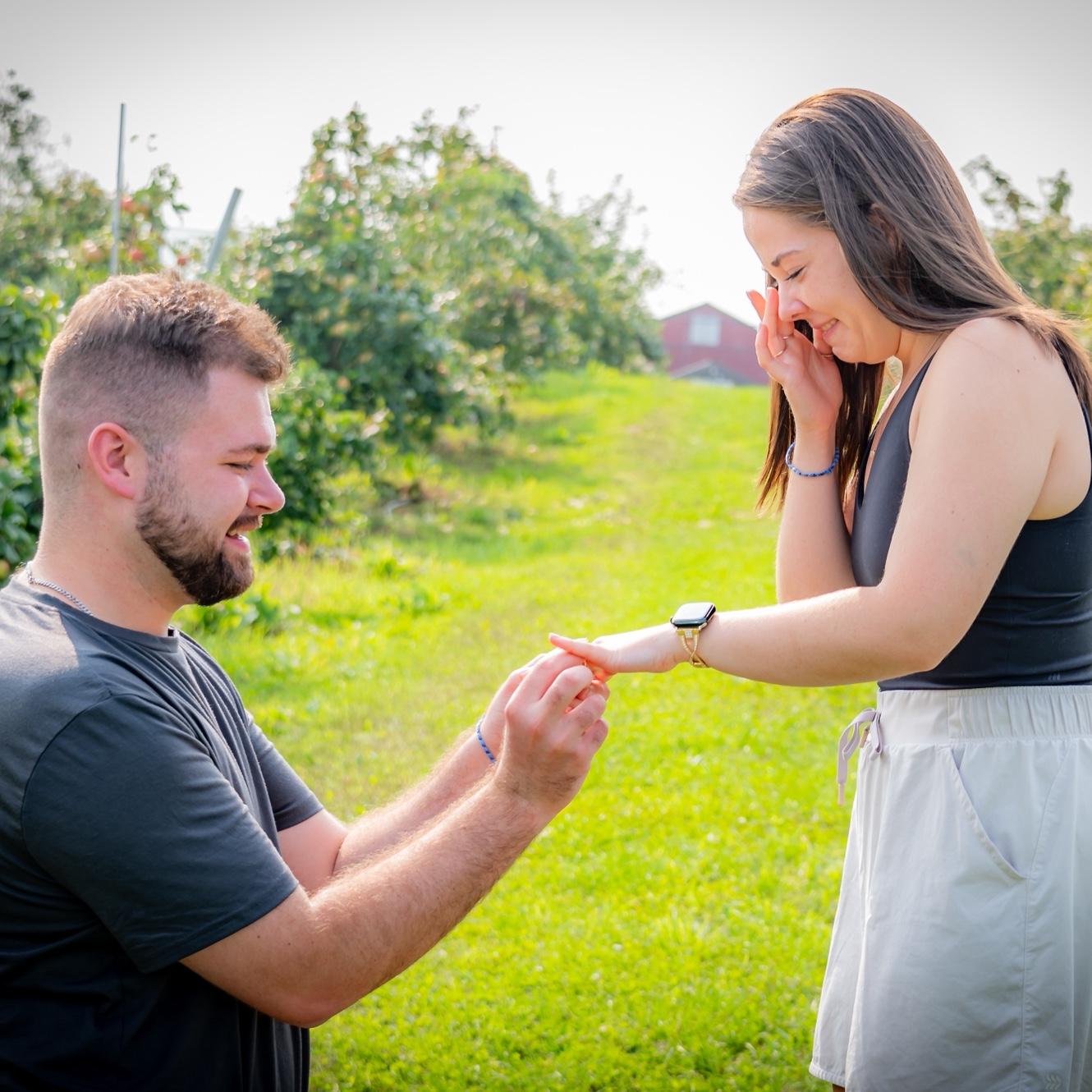 The moment Colin proposed! Angi couldn’t hold back the tears- typical!