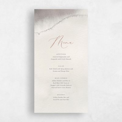 Beige Fall Wedding Menu - Elting