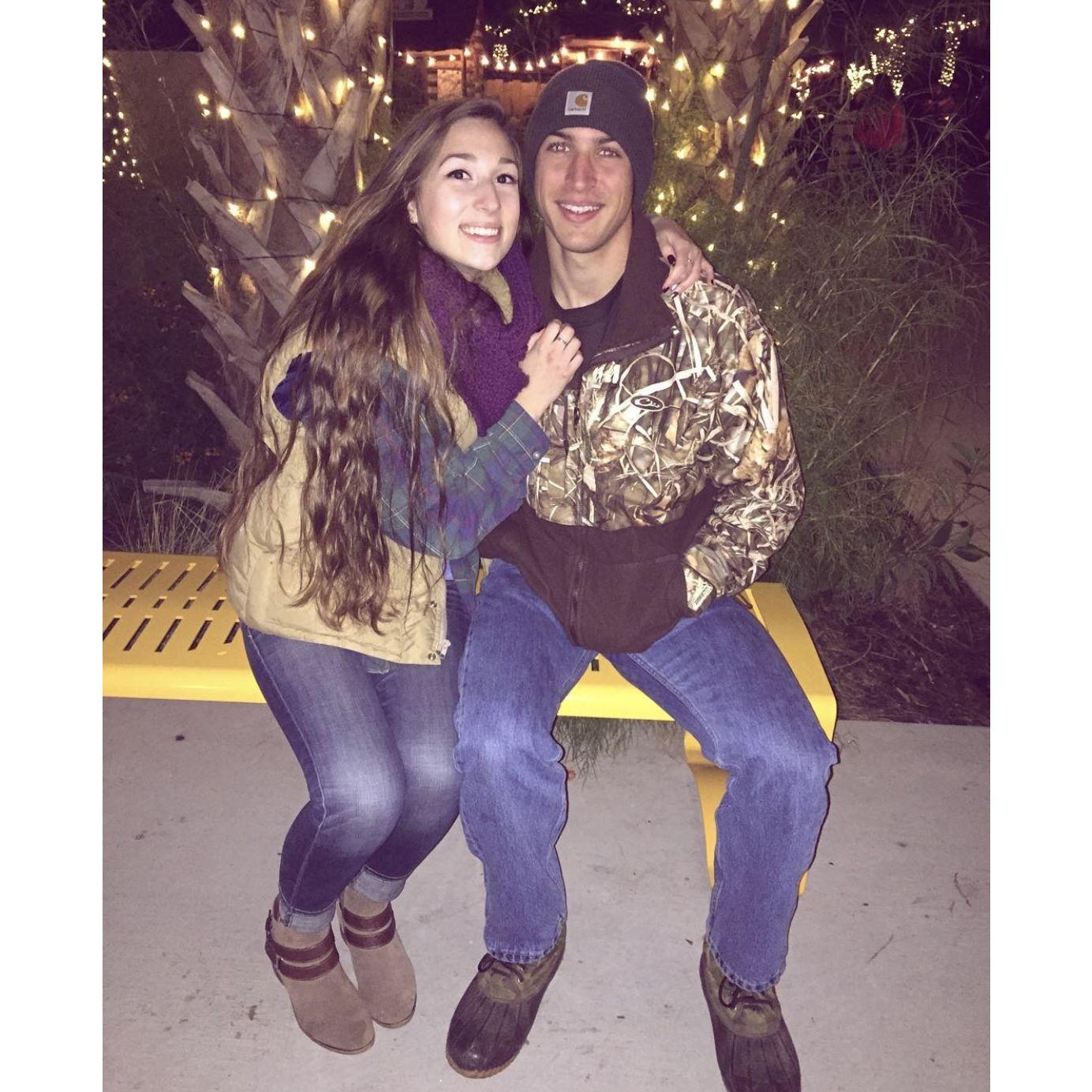One of our first dates! Christmas lights at the Zoo with my family.