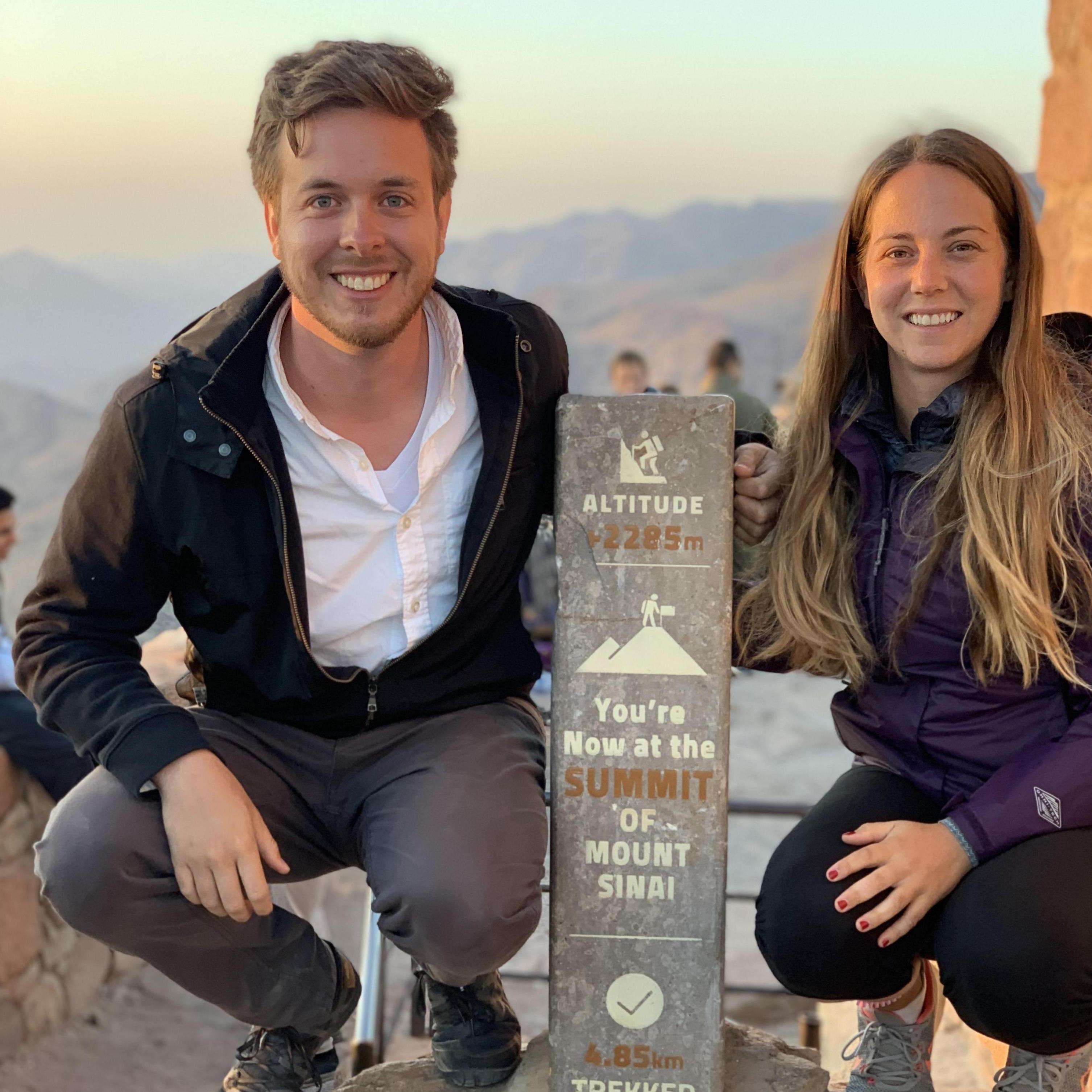 At the summit of Mt. Sinai, moments before Stephen popped the question.
