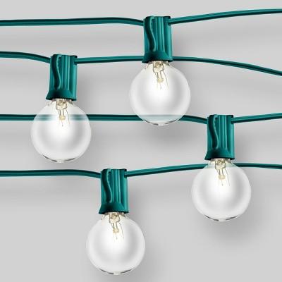 20ct Incandescent Outdoor String Lights G40 Clear Bulbs - Green Wire - Room Essentials&#8482;