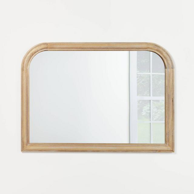 36" x 26" Wooden Mantel Decorative Wall Mirror Natural - Threshold™ designed with Studio McGee