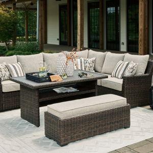 Brook Ranch Outdoor Sectional Set with Coffee Table | Ashley