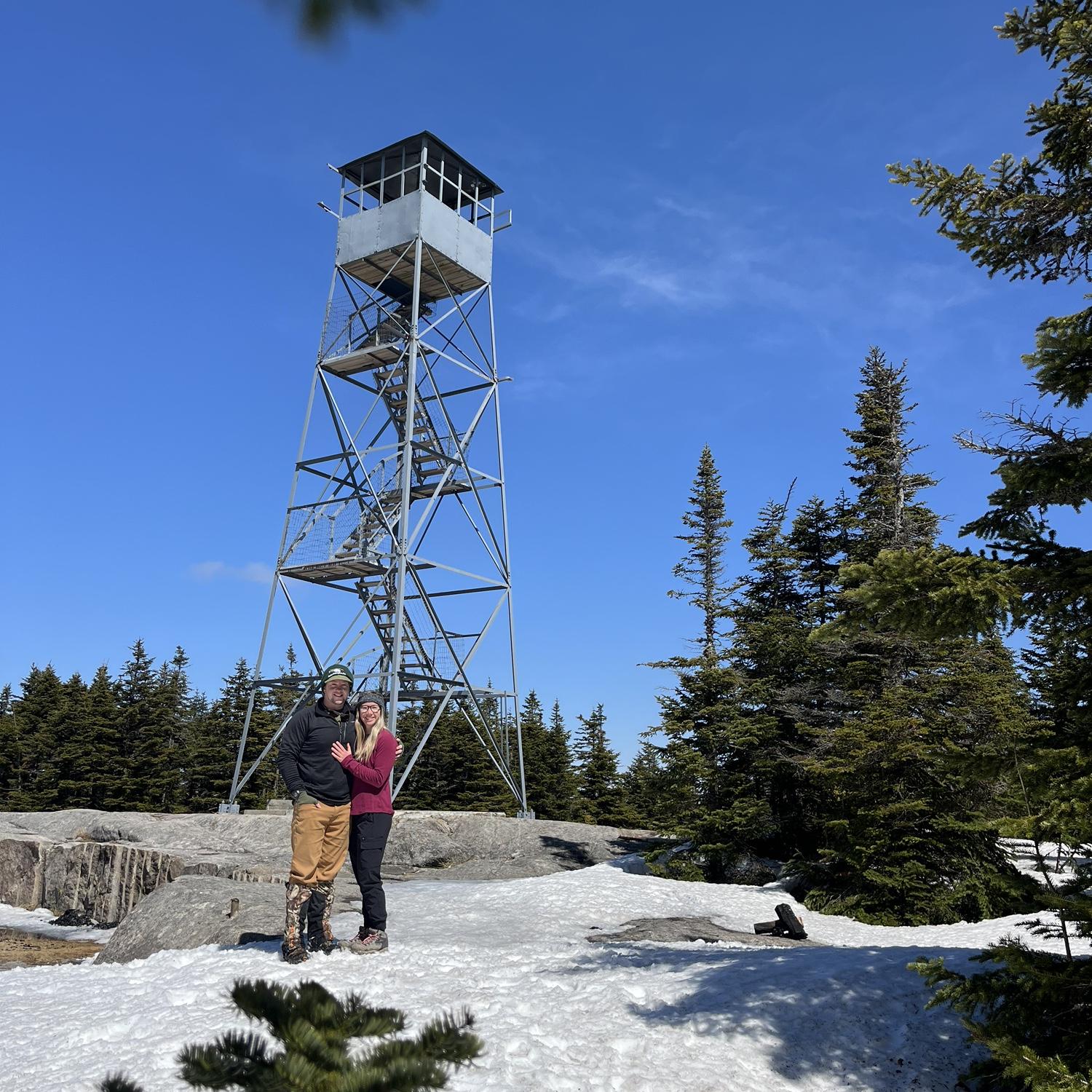 Blue Mountain Fire Tower where Cody proposed at the top!