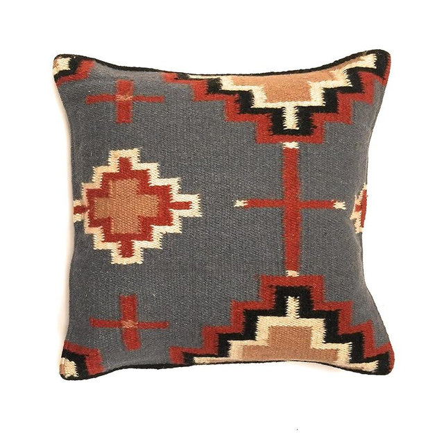 Ranch Junkie Mercantile Southwestern Handwoven Wool Pillow Covers- Assorted Colors- 18 X 18 Throw Pillow Covers (The Denver)