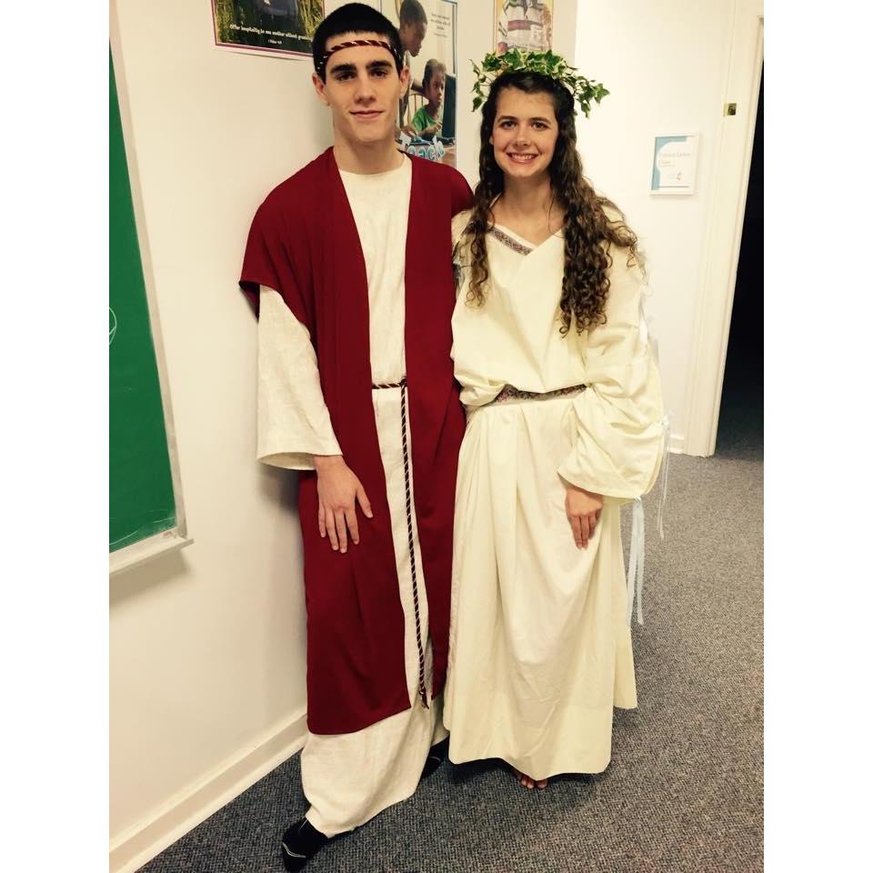 Us as Mary and Joseph for the Christmas Tableaux! December 2014
