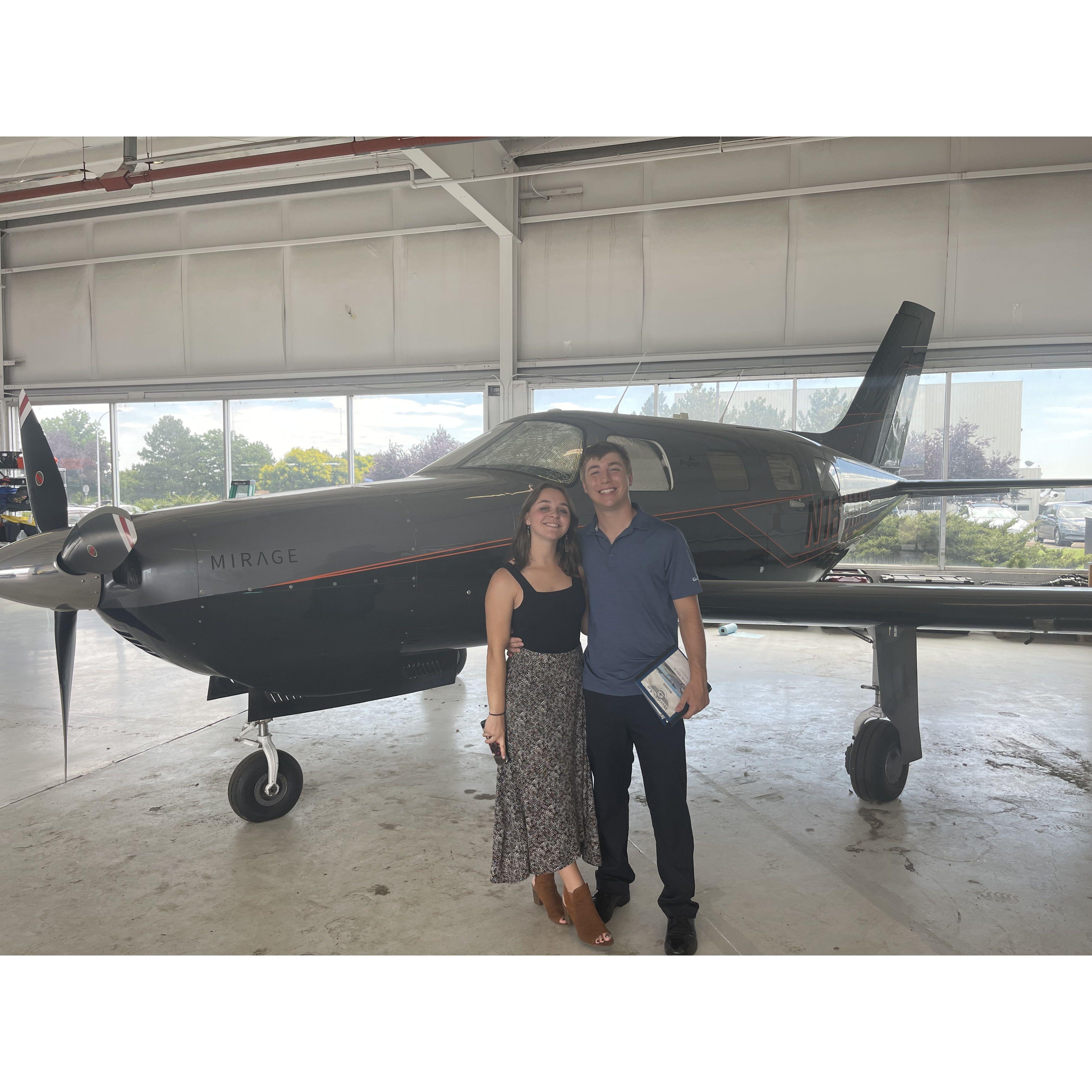 Nicks passion is flying and loves it when I come to the hangar with him.
