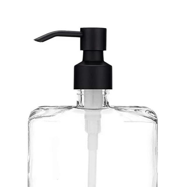 Rail19 Urban Square Recycled Glass Soap Dispenser with Metal Pump (Cali Black)