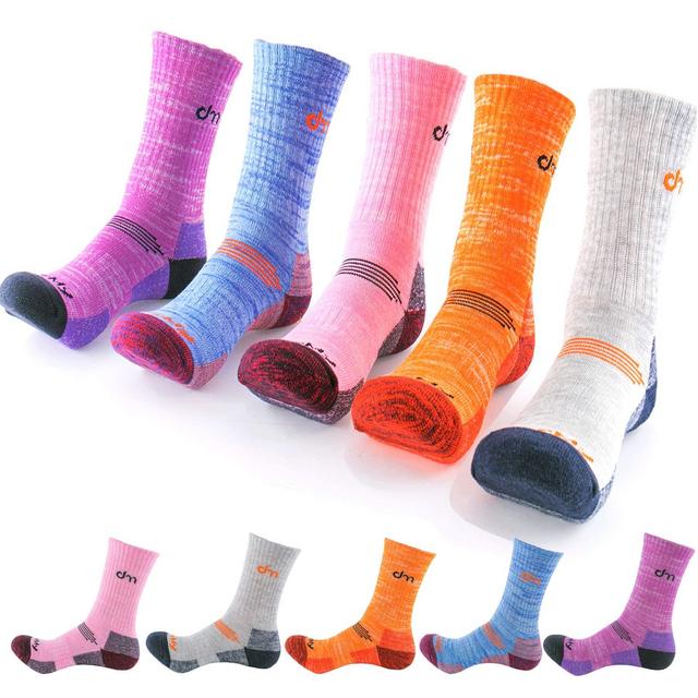 DEARMY Athletic Hiking Socks for Women and Men with Cushion Moisture Wicking Cotton Running Crew Socks (5Pairs)