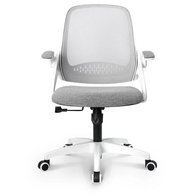 NEO Chair NEC Office Chair with Flip-up Padded Armrest Ergonomic Back Support -Gray