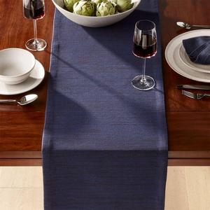 Grasscloth Navy Table Runner