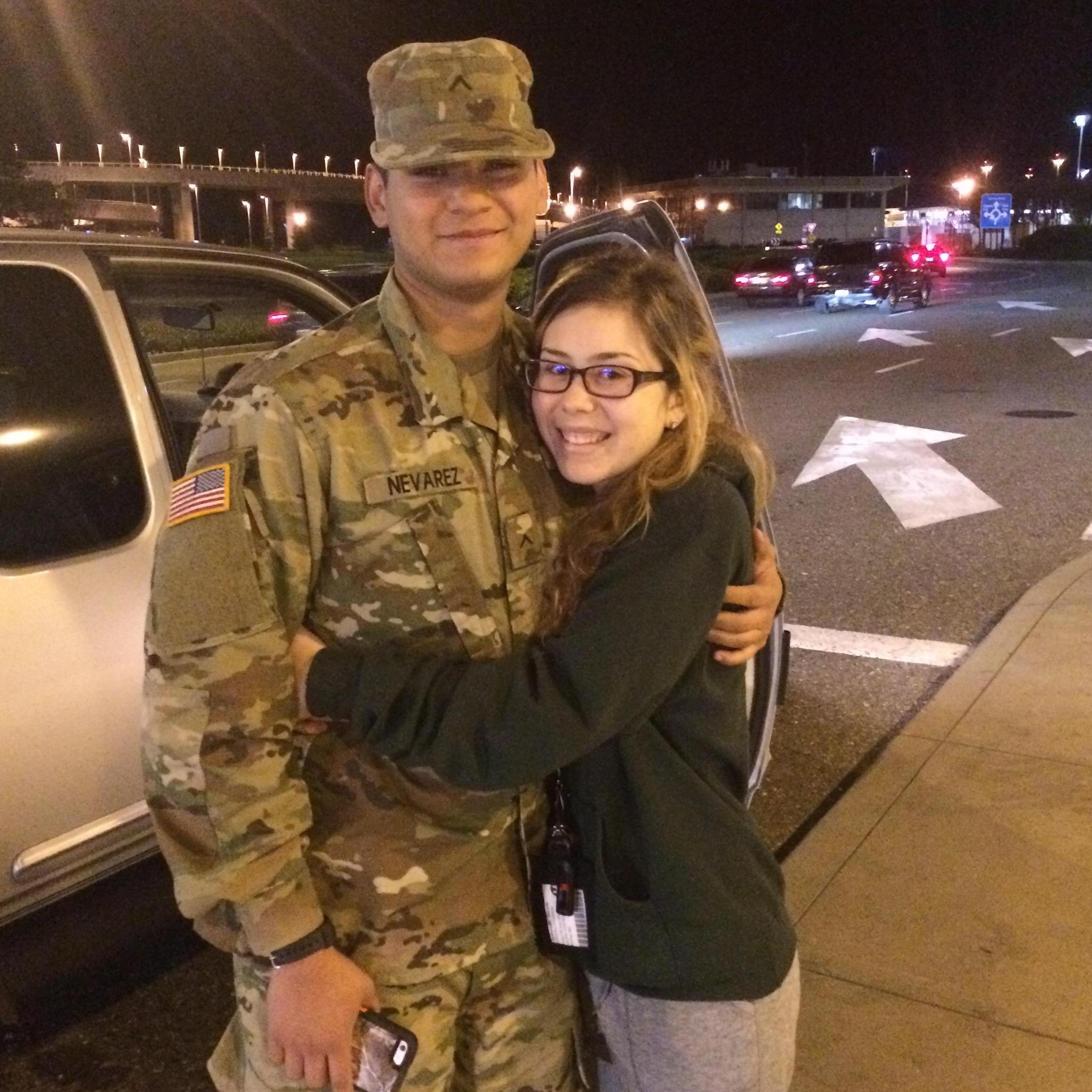 Picking Jair up from the airport after basic training