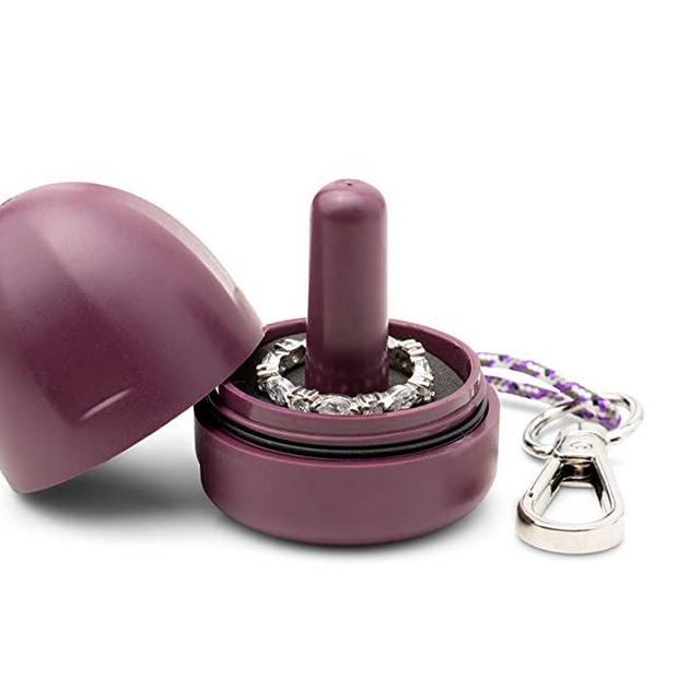 RING THING - Ring Holder for Jewelry, Portable Ring case, Ring Organizer, Ring Storage, Waterproof Compact Portable Ring Jewelry Holder, Organizer for Stacking Rings (Deep Plum)