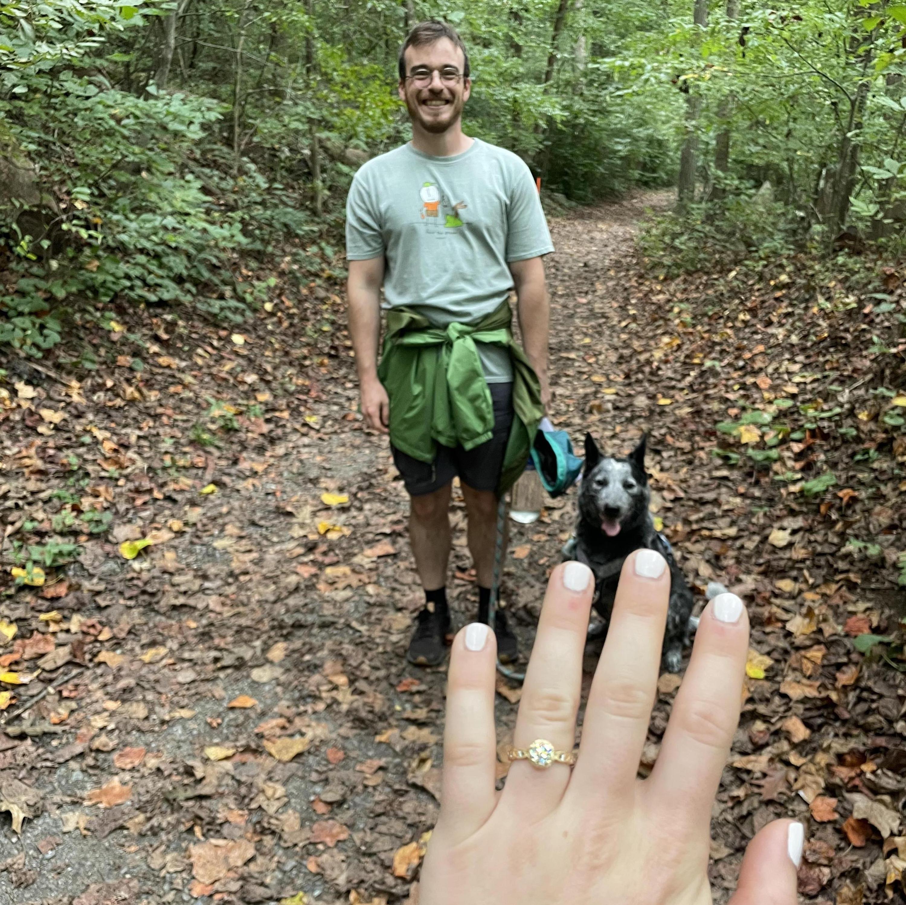 Walking home newly engaged!  Many phone calls were made on this walk.