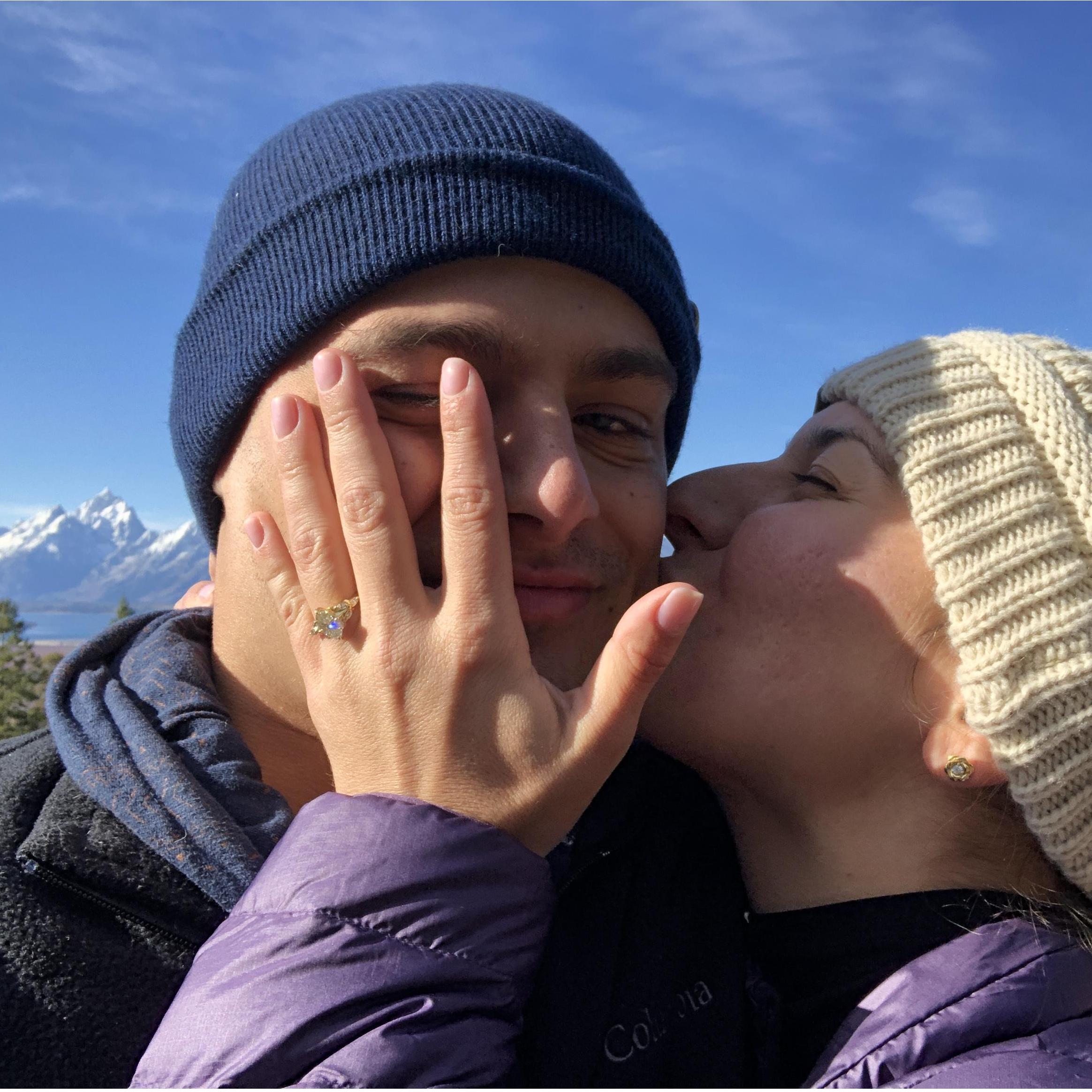 Destinee said "YES" overlooking the Tetons
