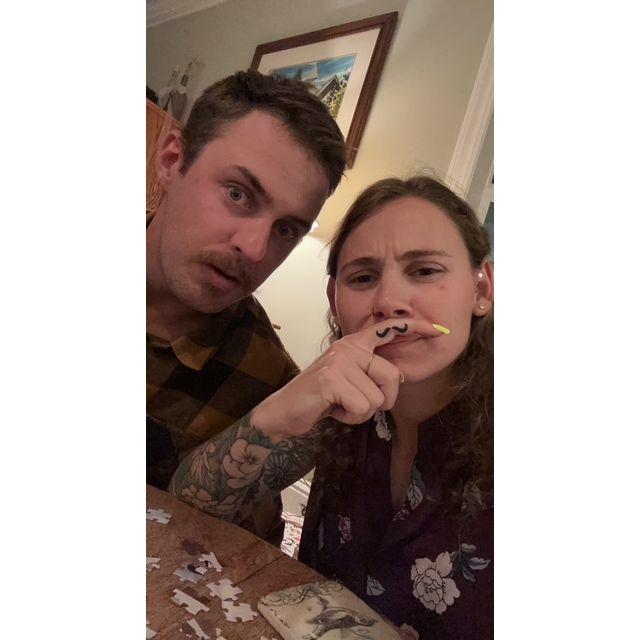 We have matching mustaches!