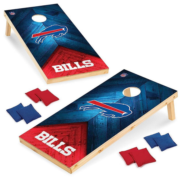 Wild Sports NFL Football 2' x 4' Regulation Size Solid Wood Cornhole Set with Direct Print HD Team Graphics Great Gift for Any Football Fan! Bean Bag Toss Family Outdoor Game