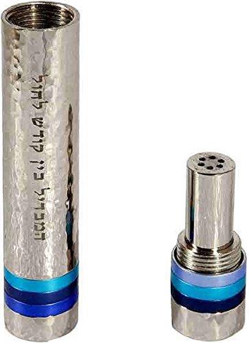 Emanuel Hammered Travel Havdallah Set- Blue Rings