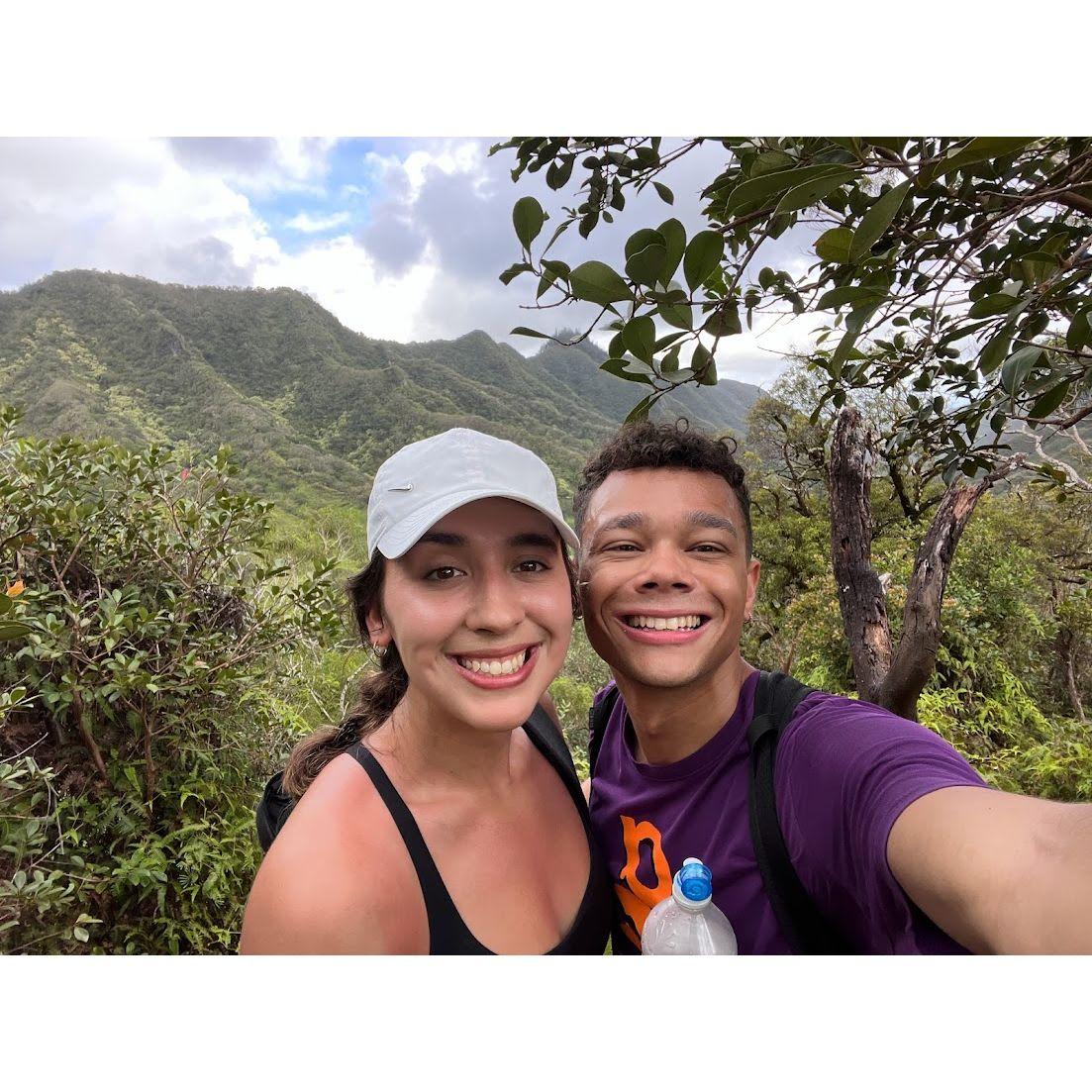 Hiking in Hawaii! Ellie's request despite the mud slides...