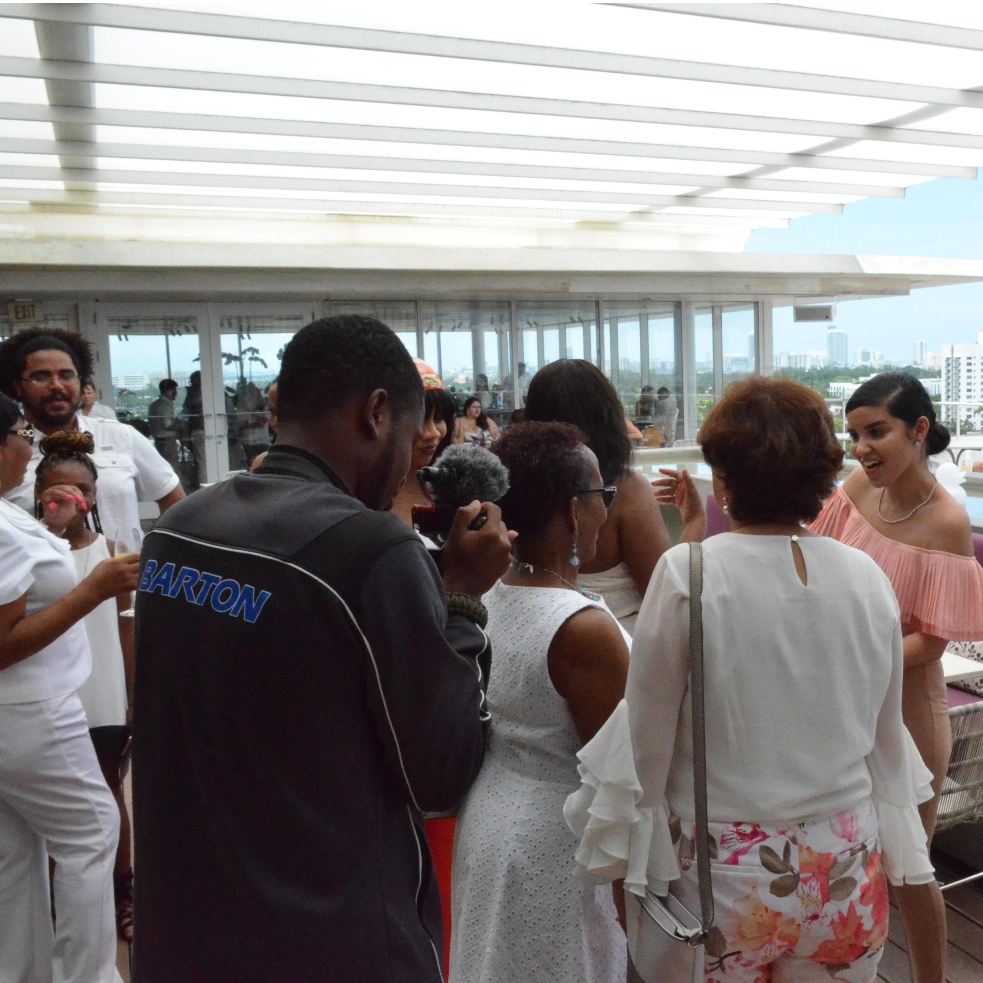 Amanda so surprised and excited to see that Joshua's Godmother Auntie Cutie made it to their proposal!