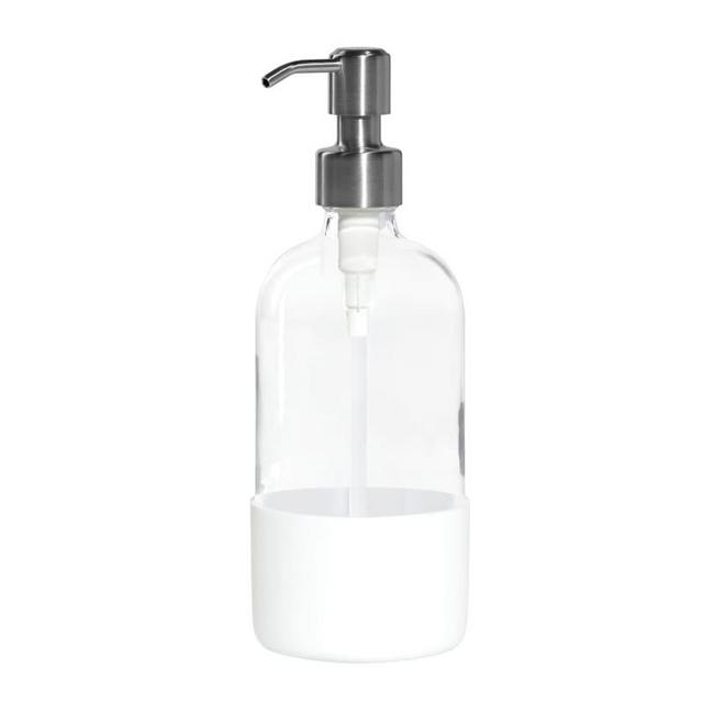 Dish Soap Glass Dispenser - With Silicone Sleeve