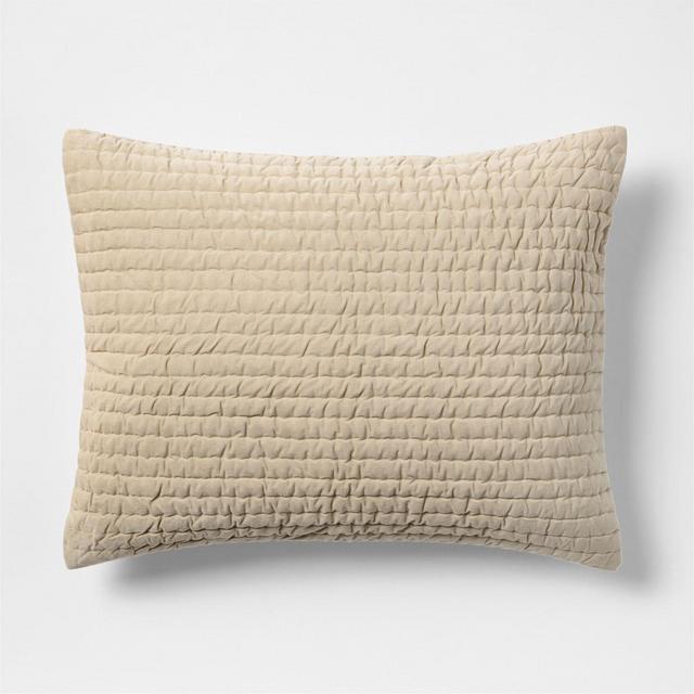 Organic Cotton Corduroy Ecru Beige Standard Bed Pillow Sham