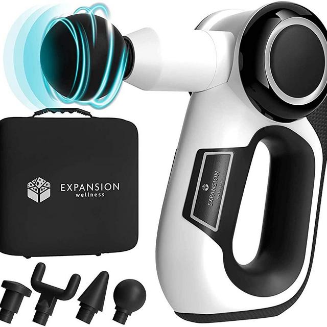 Massage Gun for Athletes Handheld Wireless - Deep Tissue Muscle Massager for Percussive Therapy - Ideal for Back, Shoulders, Arms, Calf's - Full Body Pain Relief - 5 Attachments & 4 Speeds