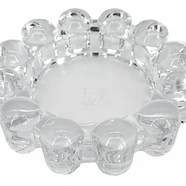 Alice Lane Bubble Candle Dish – Chic Clear Glass Candle Dish for Home Decor – Decorative Modern Candle Holder for Small Candles & Diffusers